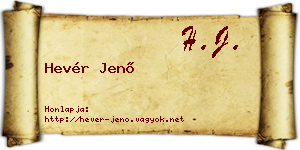 Hevér Jenő névjegykártya
